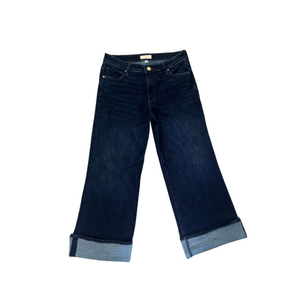 Women's KUT FROM THE KLOTH Meg high rise wide-leg rollup (Dark Blue)